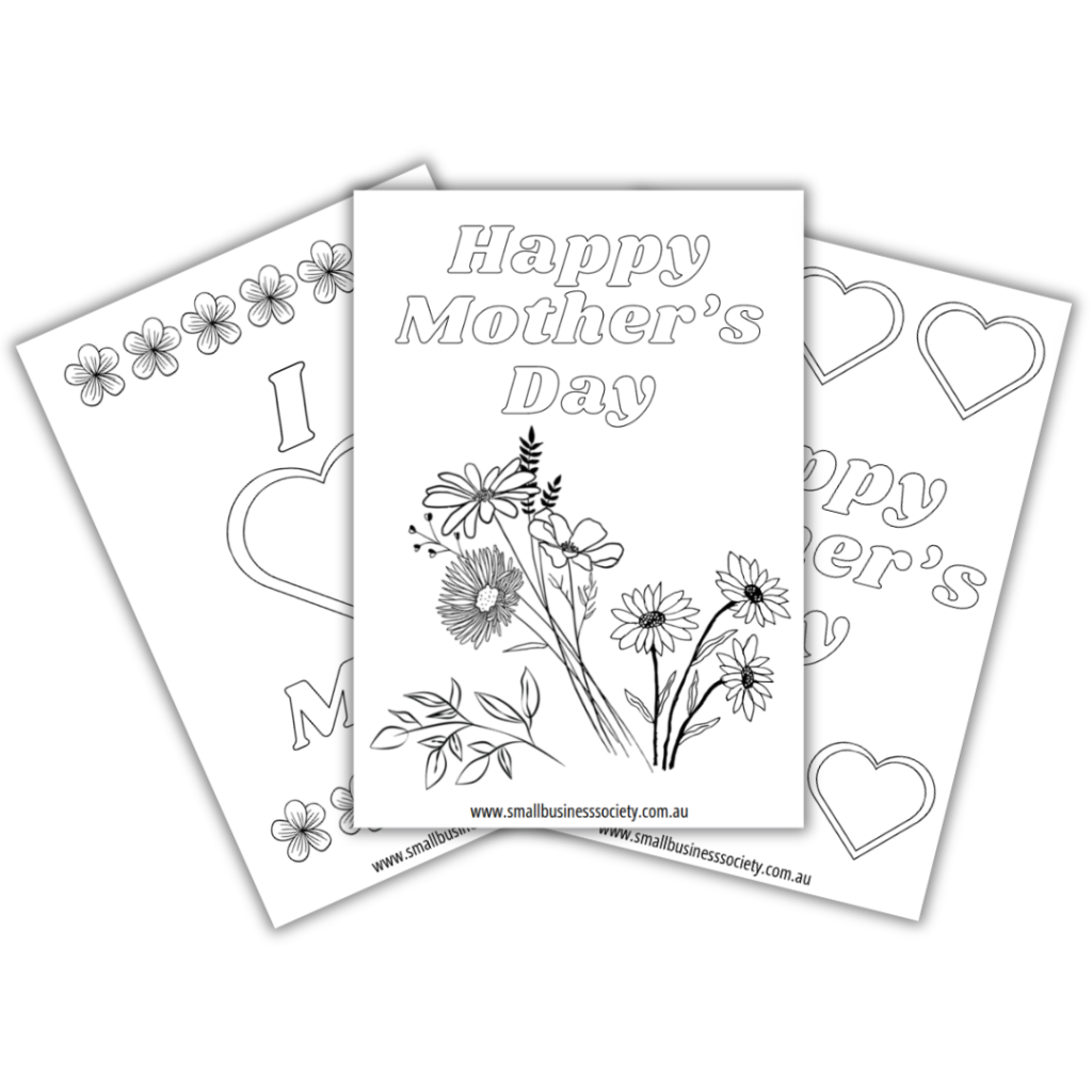 Mothers Day kids colouring activity sheets